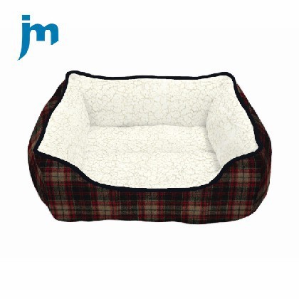 Red Black Check Pet Bed